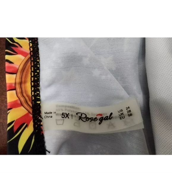 Rose Gal Sun Star Black 2 Piece Bikini High Waist Wired Rosegal Plus Size 24/5X - Picture 10 of 10